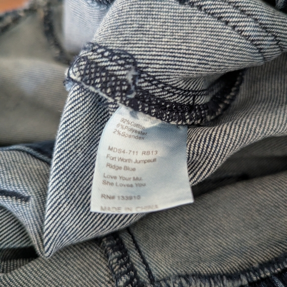 Show Me Your Mumu Fort Worth Jumpsuit Ridge Blue Size Large Missing Belt - Picture 12 of 14